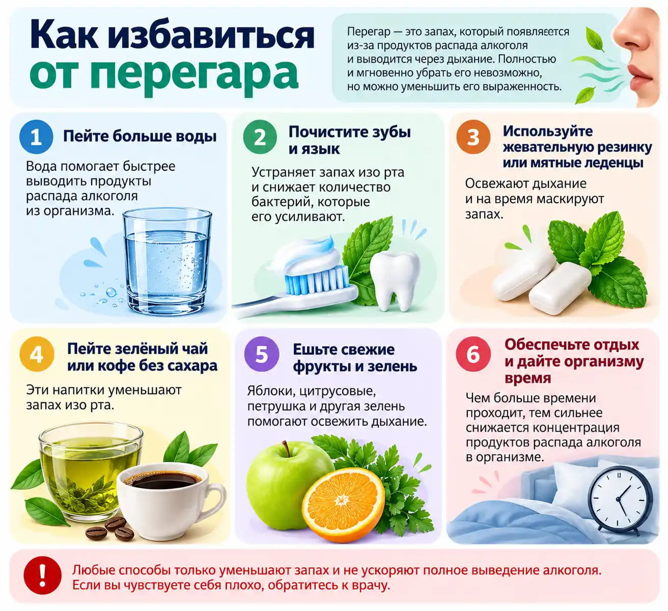 Инфографика: Как избавиться от перегара